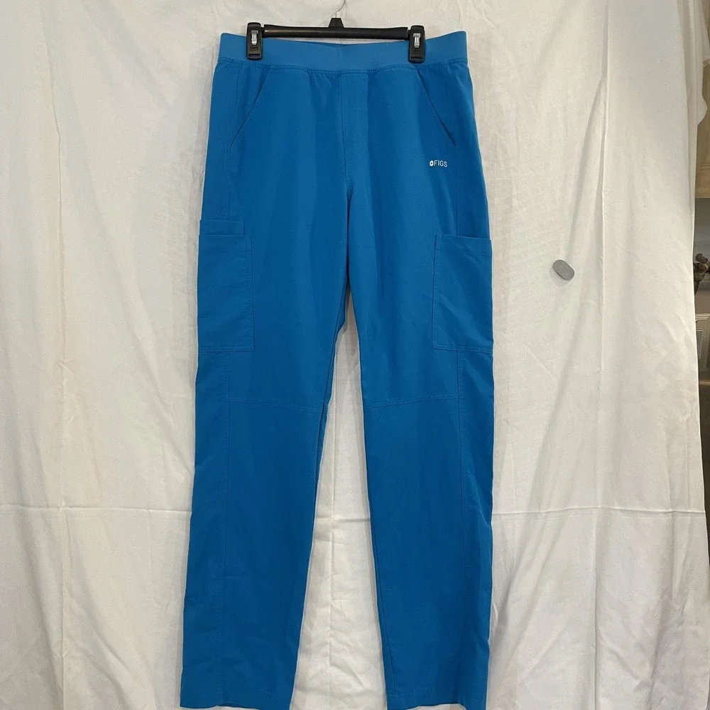FIGS Scrub Pants Mens Large Tall Blue Tech Collection Drawstring Style 1000149T‎